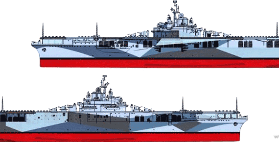 Авианосец USS CV-15 Randolph [Aircraft Carrier] - чертежи, габариты, рисунки
